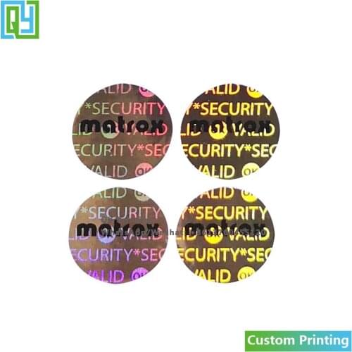 10000pcs 14x14mm Free Shipping Custom Printing Security 3D Silver Holographic Stickers Brand Mark Logo Name Secure Seal Labels