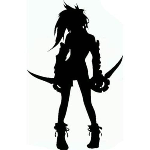 11.4cm*17.1cm Final Fantasy X Rikku Car Accessories Vinyl Stickers Decals Black/Silver S3-5678