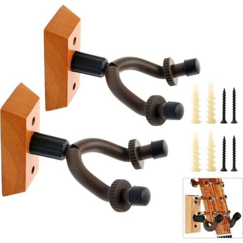 2pcs/lot Guitar Hanger Hook Wooden Wall Mounted Display Bracket Holder Violin Ukulele Banjo