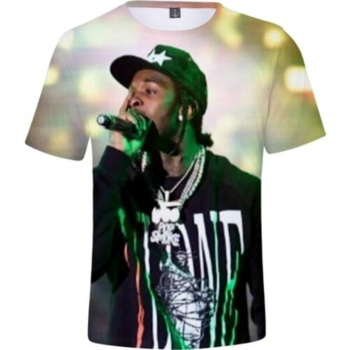 2021 Rapper Pop Smoke 3D R I P Hip Hop Harajuku Womens Tshirt 3D Short Sleeve Tops T-Shirt