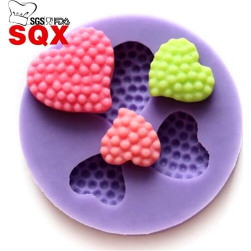 3PC love shape Shape Fondant Soap Sugarcraft Cake Decorating Silicone Mold Kitchen accessories SQ15146