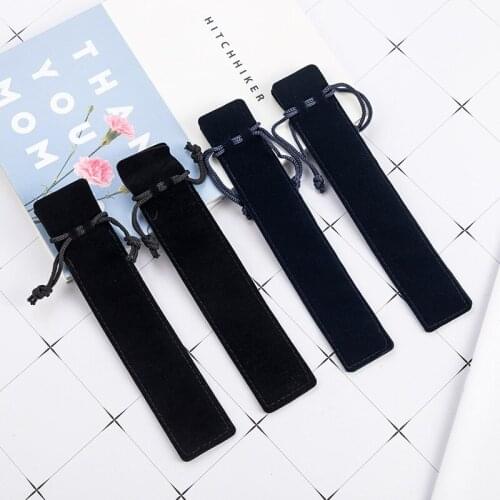 30pcs Black Flocking Cloth Pencil Bag Fountain Pen Case Multifunction School Stationery Pencil Case Gift for Girl Boy Student