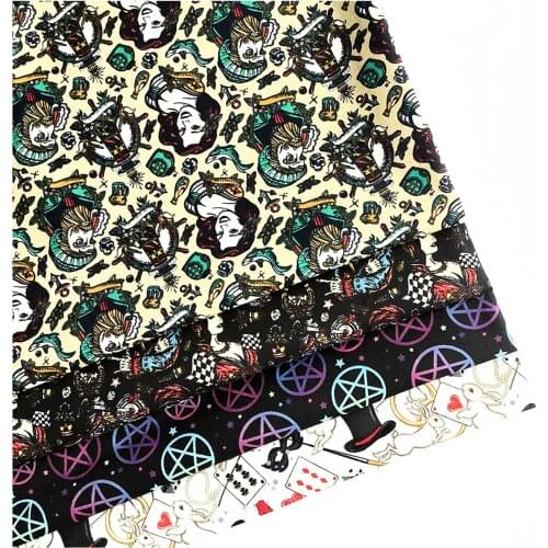 50*48CM Newest Character Cartoon Printed Fabric Witch Magic Pattern 100% Cotton Materical DIY Sewing Handmake Pillow Cloth