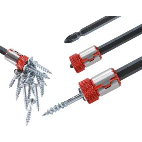 Bit Magnetizer Ring Screwdriver Bit Drive Holder Universal 6.35mm Screwdriver Bits emovable Magnetizer Ring Magnetic Steel