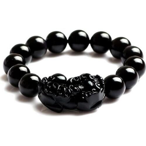 Natural Obsidian Bracelet Black Jades Stone Lucky Pixiu Bracelets Women Men Genuine Certified Jade Bangles Jewelry Accessories