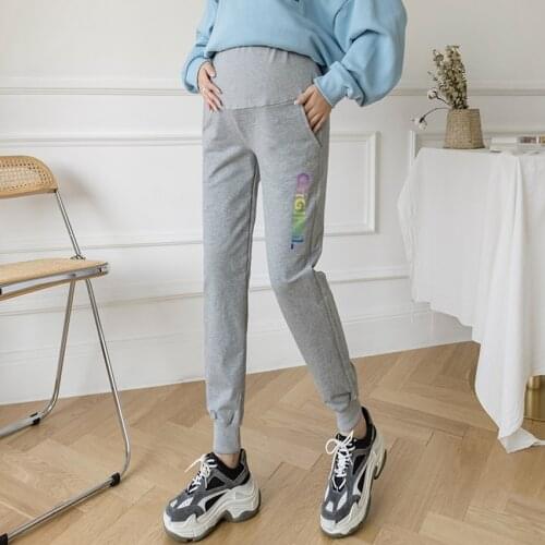 Maternity pants autumn cotton outer wear fashion sports casual harem pants all-match trend loose guard pants belly lift