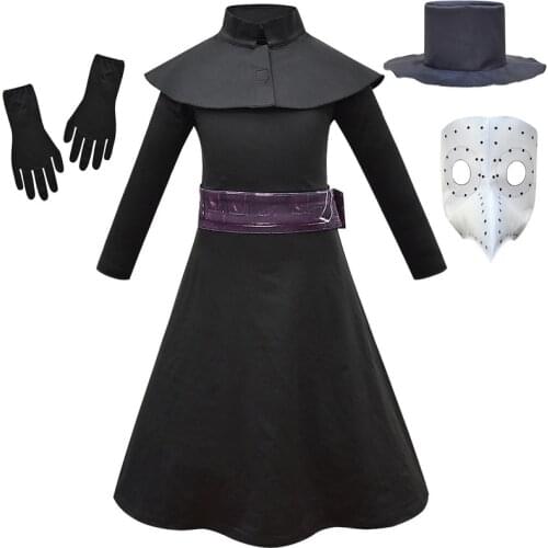 Child Girls Boys Kids Cosplay Halloween Costume NEW Plague Doctor Bird Mask Long Nose Beak