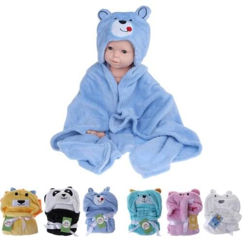 Cartoon Animal Shape Baby Hooded Blanket Cute Toddler Boys Girls Bath Blankets Bathrobe Cloak Receiving Neonal