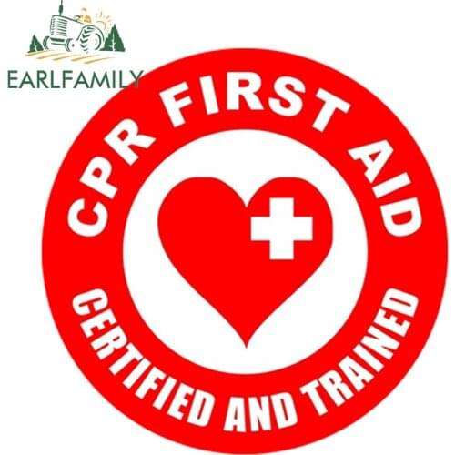 EARLFAMILY 12cm x 12cm Reflective CPR First Aid Helmet Sticker AED EMT Rescue Firefighter Paramedic Car Window Decal