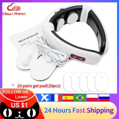 Electric Neck Massager & Pulse Back 6 Modes Power Control Far Infrared Heating Pain Relief Tool Health Care Relaxation Machine