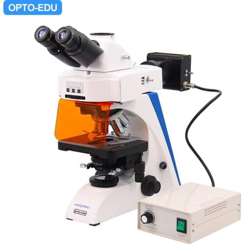 OPTO-EDU A16.2603-LT4 Trinocular LED Fluorescence Microscope Quarduple, Infinity Plan