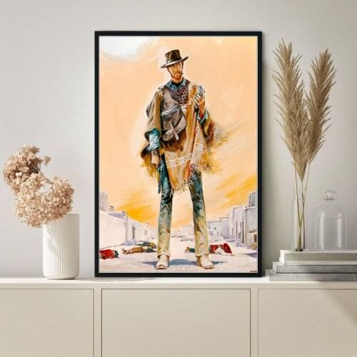 Clint Eastwood The Good The Bad The Ugly Movie Poster Canvas Print Wall Painting Home Decoration ( No Frame )