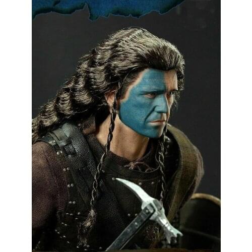 1/6 Scale Braveheart Mel Gibson As Willia Head Sculpt For 12" Male Figure Body