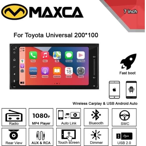 MAXCA 7 inch Toyota 2 din Wireless Carplay Android Auto radio For Toyota Corolla Auris Hilux VIOS Camry Wish Prado Player