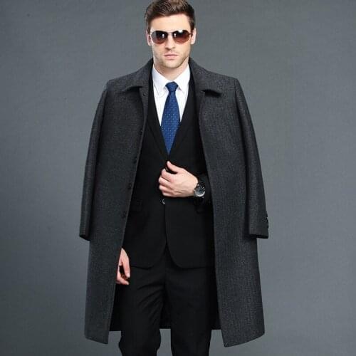 New Arrival High Quality Autumn Winter New Wool Overcoat Men Overlap Thickened Windswear Loose X-long Casual Mens Coat Size 4XL
