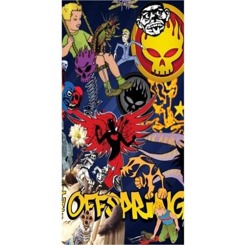 New 75*30cm Bamboo Fiber Towel Hand Towel Sports Beach Towel The Offspring Print Toalha Banho DIY Towels Free shipping