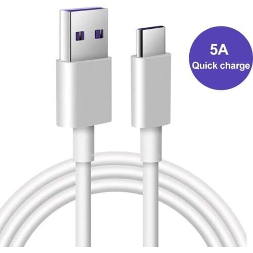 New Arrival 5A Fast Charging Mobile Phone Type-C Data Cable Cord for Huawei Mate10 P20