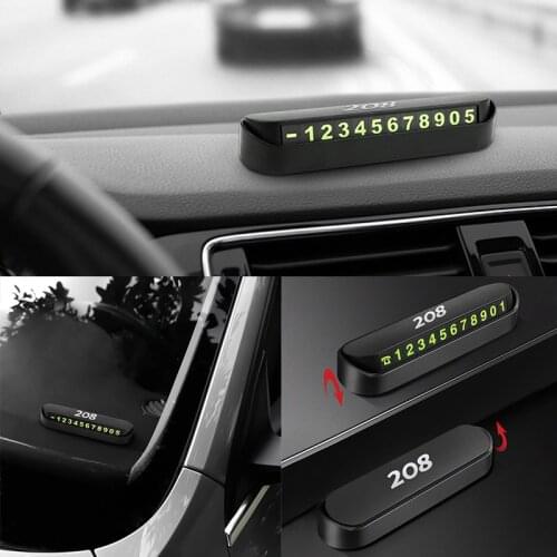 New Hidden Dashboard Mobile Phone Holder Bracket Car Parking Phone Number Cardboard for Peugeot 208