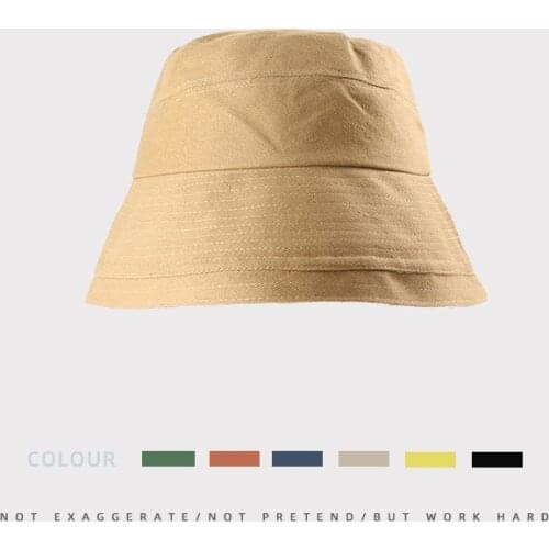 Solid Color Bucket Hat Women Men Spring Summer Outdoor Sunscreen Sun Hat Female Male Korean Leisure Trendy Hat Man New 2021