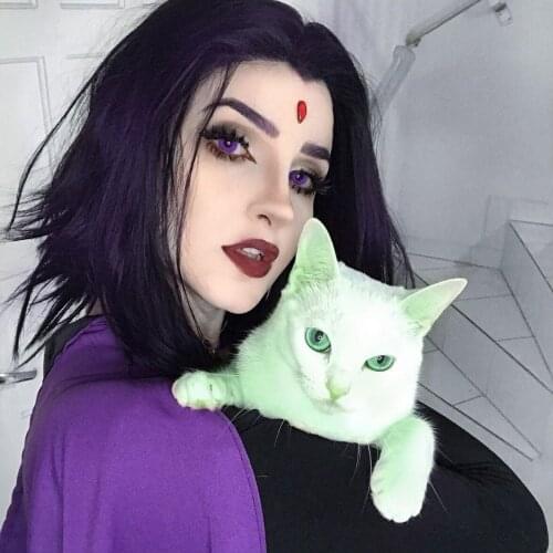 Dark Purple Lace Front Wig Short Bob Free Parting Natural Shoulder Length Straight Hair Cosplay Makeup Synthetic Wigs for Women