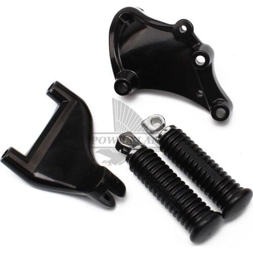 Rear Passenger Foot Peg Seat Mount Bracket Motorcycle Foot Rests w/ Mounting For Harley Sportster XL883 1200 14-up Black