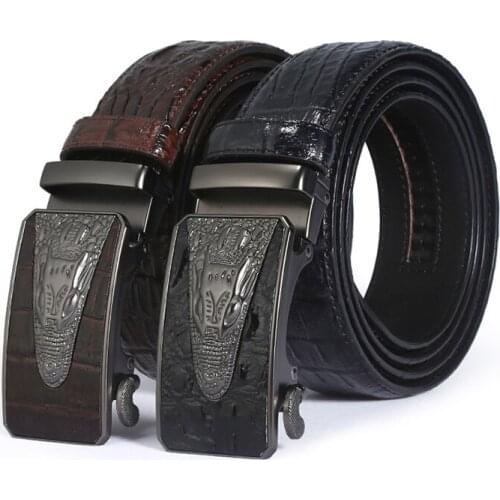 Men Belt Male Genuine Leather Belt Men Strap Belts Automatic Buckle Black Coffee Mens Belts Cummerbunds Cinturon Hombre