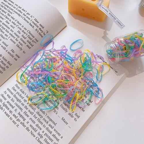 100pcs Candy Color Series Hair Band Elasticity for Girls Does Not Hurt Hair Hair Accessories Girl Ponytail Rubber Band Fixer