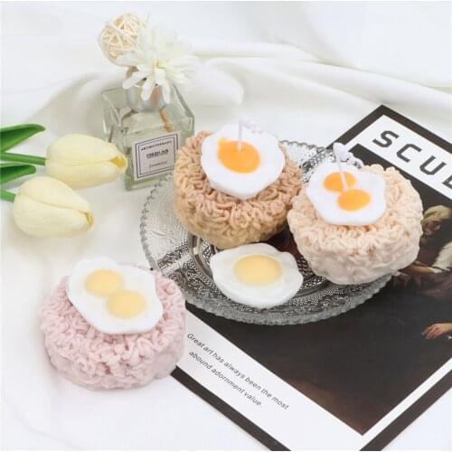 3D Egg Shape Silicone Candle Mold Fillet Simulation Lnstant Noodles DIY Handmade Craft Cake Art Decor Creative Design Tool