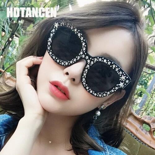 HDTANCEN Full Sky Five Stars Sunglasses for Women Eyewear Sun Glasses Driving Hollow Shades Female Retro Frame Glasses UV400