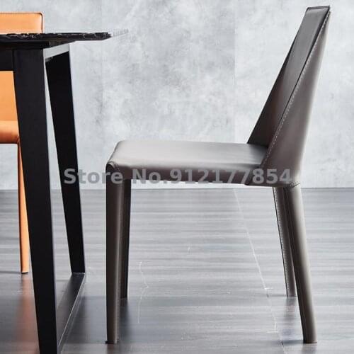 Modern Minimalist Desk Leather Chair Makeup Chair Nordic Backrest Saddle Chair Light Luxury Dining Chair Household Stool