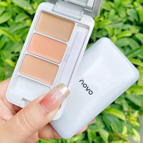 Light Full Cover Concealer 3 Color Makeup Palette Cover Dark Circles Soft Natural Waterproof Moisturize Lasting Facial Contour