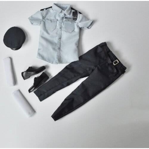 1/6 Scale Policemans Uniforms With Short Sleeves Socks Belt Shoes Pants for 12''Action Figures Bodies