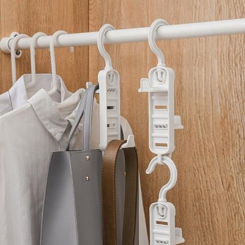 Cabinet Hanger Plastic Handbag Clothes Holder Shelf Organizer 360 Degrees Rotated Belt Closet Hanger Hanging Rack Storage Hook