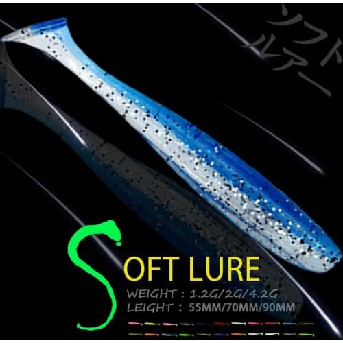 WALK FISH 10PCS Soft Lures Jigging Wobblers Fishing Lure 90mm 70mm 55mm T-tail Aritificial Silicone Lures Pike Fishing Tackle