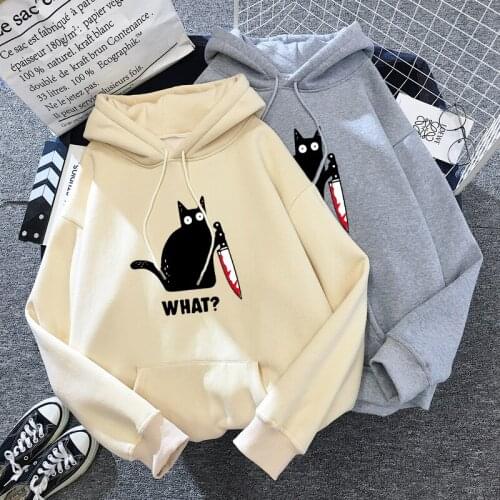 Harajuku Sweatshirts Ladies Warm Gothic Streetwear Punk Women Hoody Horror Fashionable Casual Simple Letter Printing