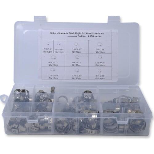 100pcs Stainless Steel Hose Clamp Stepless Adjustment Hose Clamp Home Car Machine Pipe Coupler Tube Line Band