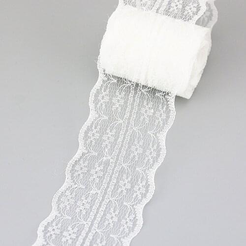 5 yards/roll) 45mm White Lace fabric Webbing Decoration gift packing Material