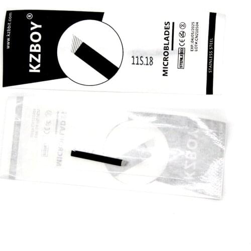 50PCS of Sharpest 0.18mm Microblading Blades with 11 Pins Slimmest Eyebrow Microblading Needles for Hair Stroke