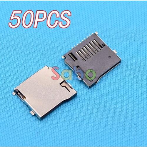 50pcs/LOT 9pin Micro SD card slot connectors, size 14*15mm TF card deck, fit for phone, tablet, Vehicle Navigation The pop-up