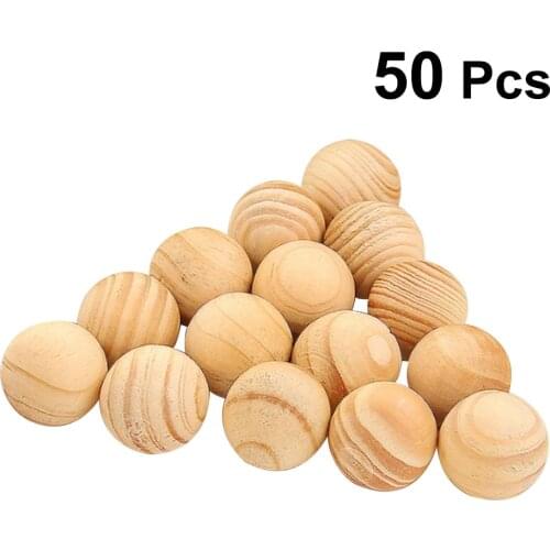 50pcs Natural Camphor Ball Cedar Wood Non-toxic Bug Repellent Ball for Clothes Bedding Blankets Drawers Closets Boxes Storage