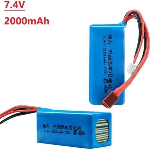 7.4V 2000mAh battery for A949 A959-B A969-B A979-B K929-B Remote Control Car Boat Tank 2s 7.4v LiPo battery for Wltoys car toys