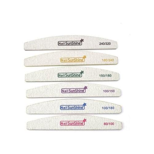 100pcs Acrylic Nail File Strong Sandpaper Nail Buffer Block For Manicure Lime a ongle 80/100/150/180/240/320 Washable Boat Files