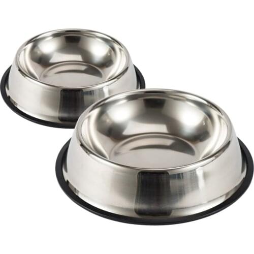 Stainless Steel Dog Cat Bowl Non-Slip Durable Food Feeder Water Bowls For Small Medium Large Dogs Pet Feeding Drinking Supplies