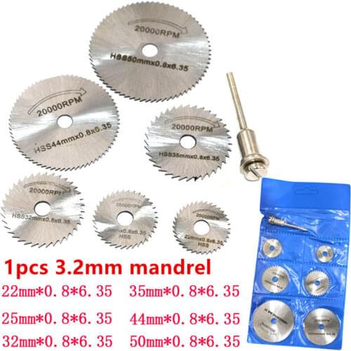 7 in 1 HSS Circular Saw Blade Rotary Tool For Dremel Metal Cutter Power Tool Set Wood Cutting Discs Drill Mandrel Cutoff