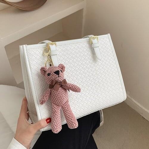 Designer Pu Leather Handbags Women Small Shoulder Bags Fashion Ladies Weave Purse Messenger Bags Casual Female Tote Travel Bag