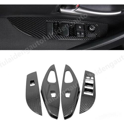 For Toyota Corolla hatchback 2019 Carbon Fiber ABS Matte Interior Window Lift Switch Button Panel Cover Trim Car Styling