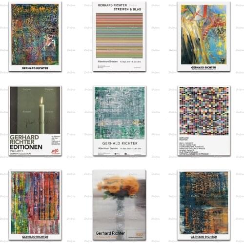 Gerhard Richter Exhibition Poster,Roses, Strip,Candle/Kerze,Abstract Floral, Home Decor Canvas Wall Art Prints Unique Gift
