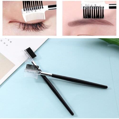 HOT#Portable Women Double Head Eyebrow Eyelash Brush Comb Cosmetic Makeup Tools