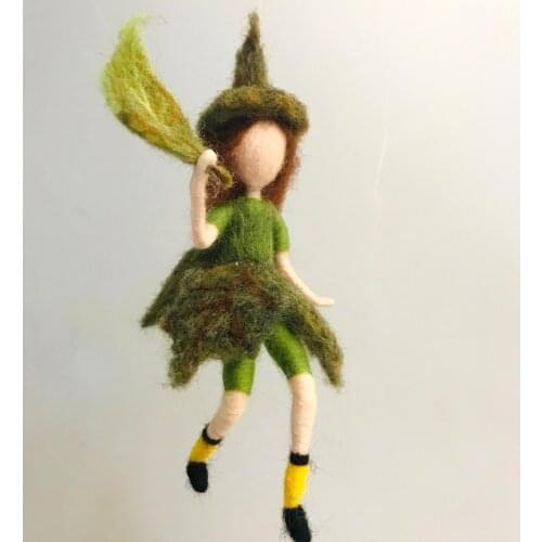 Non Finished Elf Witch Magic Girl Wool Needle Felt Custom Colorful DIY Kit For Women Handmade Wool Toy Doll Material Package