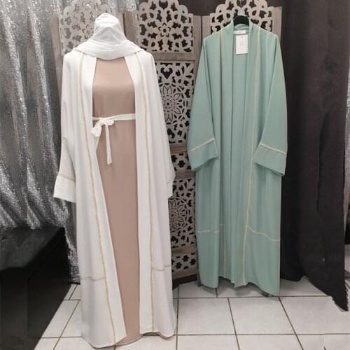 Eid Mubarak Open Abaya Dubai Turkey Muslim Hijab Dress Saudi Arabia Abayas for Women Pakistani Islam Clothing Caftan Marocain